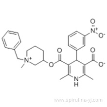 3,5-Pyridinedicarboxylicacid, 1,4-dihydro-2,6-dimethyl-4-(3-nitrophenyl)-, 3-methyl5-[(3R)-1-(phenylmethyl)-3-piperidinyl] ester, hydrochloride (1:1),( 57187817,4R)-rel- CAS 91599-74-5